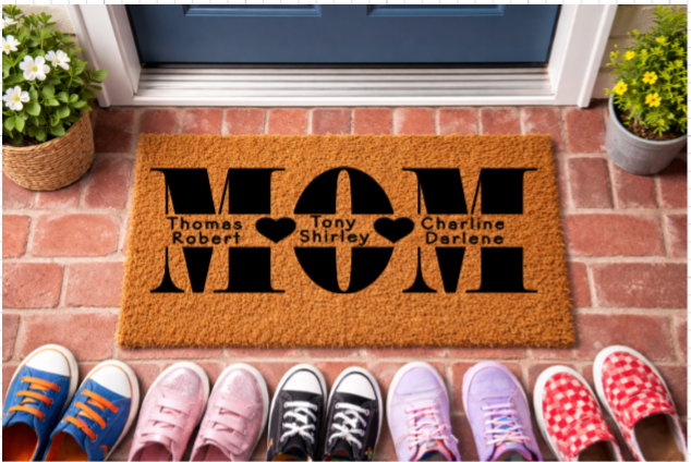 Custom Family Name Doormat – Mom, Dad & More